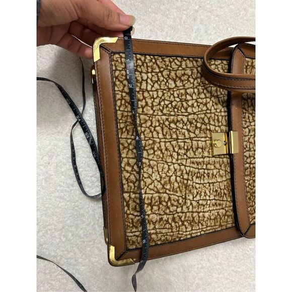 70s Satchel vintage shoulder animal print  bag - Picture 12 of 15